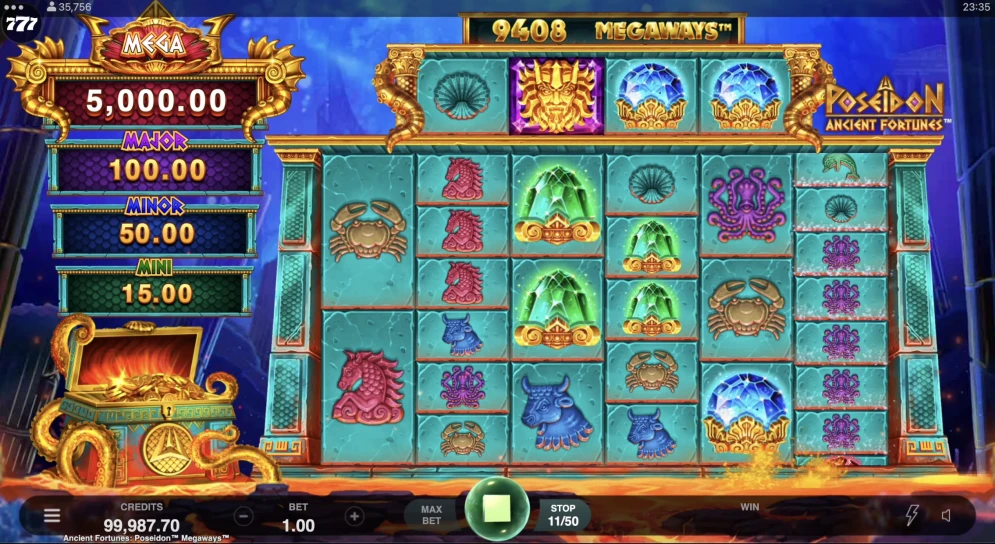 Ancient Fortunes Poseidon Megaways demo